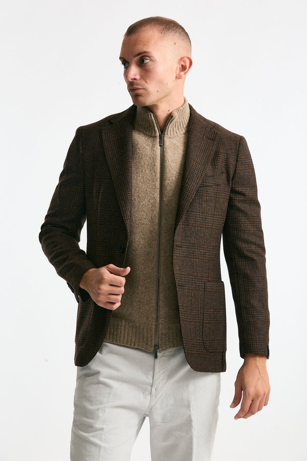 Giacca monopetto Galles marrone men Santaniello