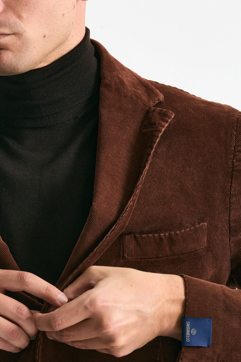 Giacca monopetto ruggine men Santaniello - 6