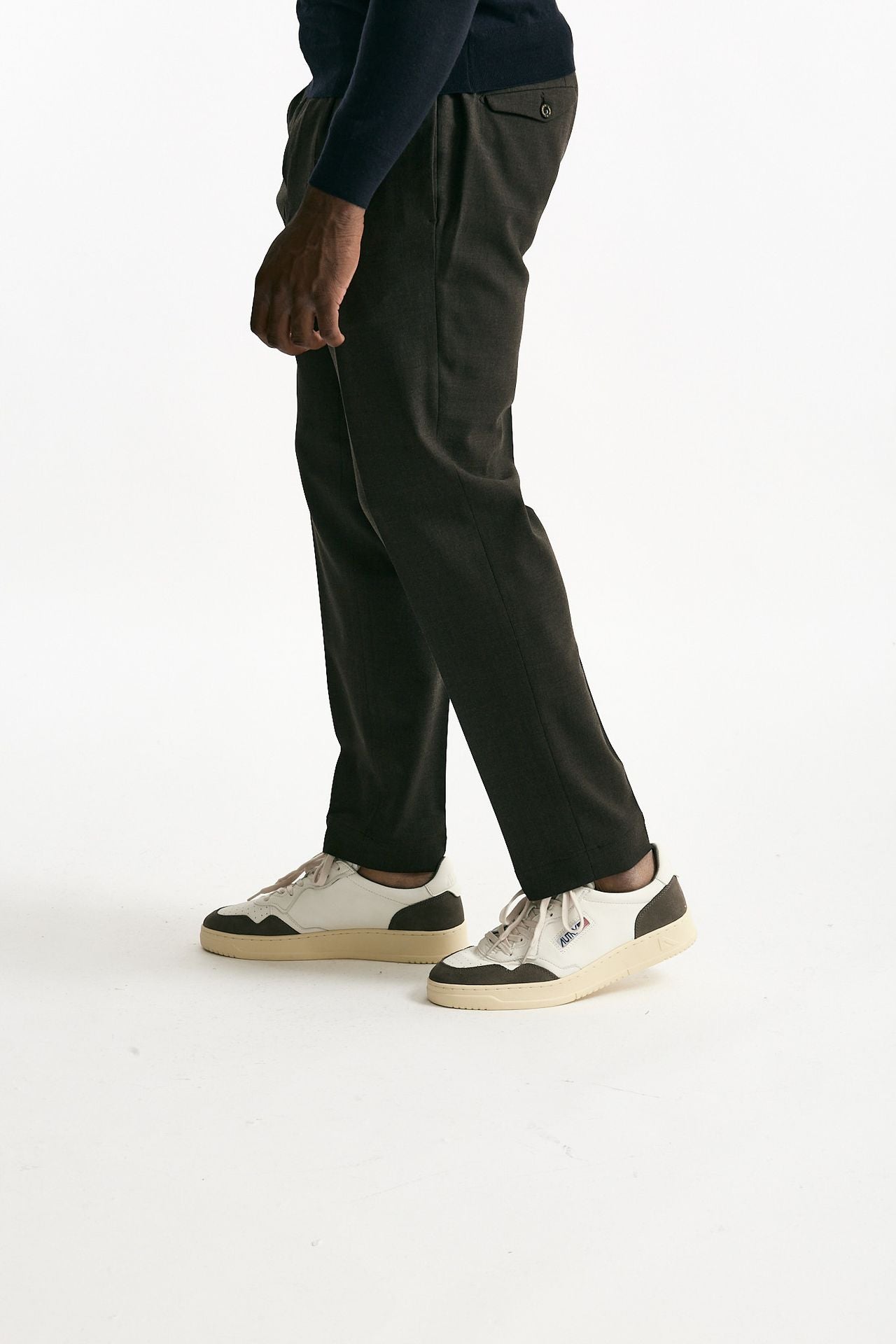 Pantalone in misto lana stretch marrone men Santaniello - 3