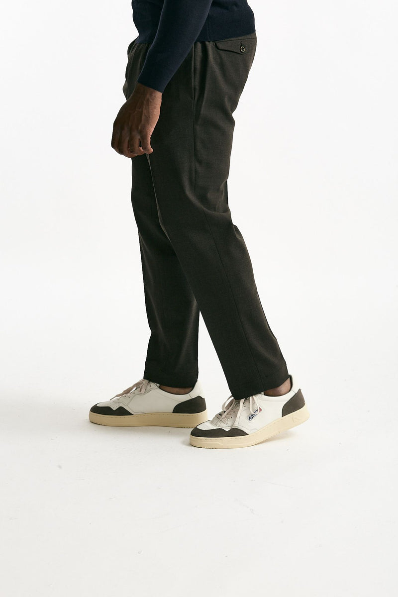 Pantalone in misto lana stretch marrone men Santaniello - 3