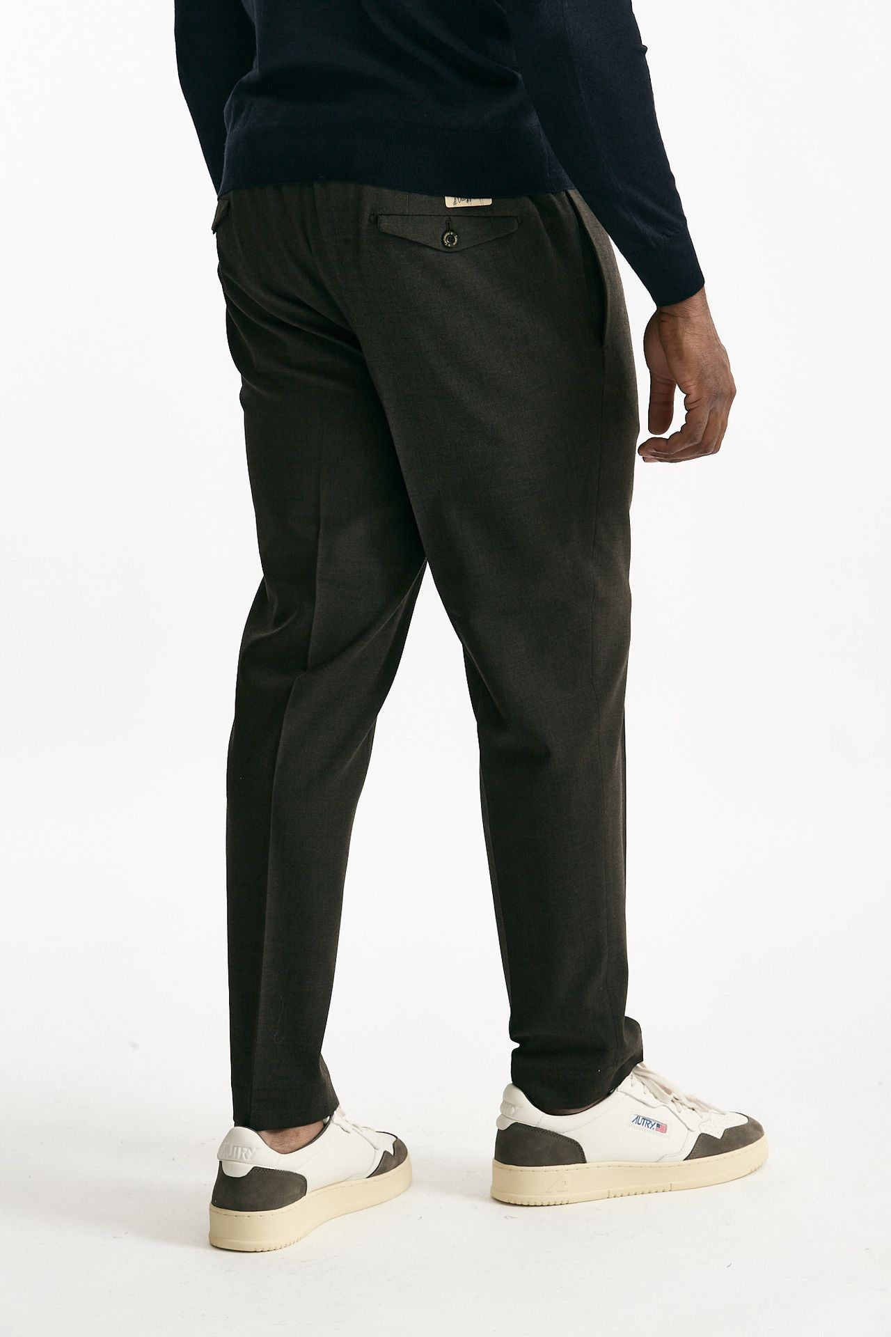 Pantalone in misto lana stretch marrone men Santaniello - 4
