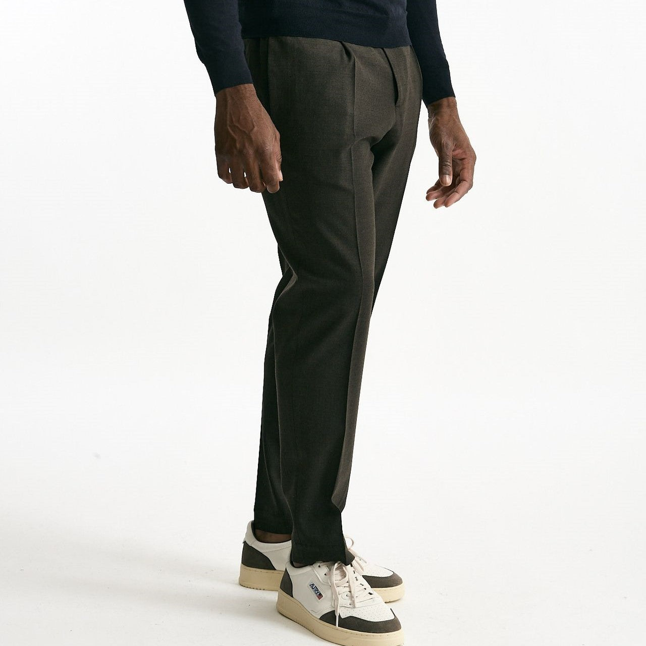 Pantalone in misto lana stretch marrone men Santaniello - 8