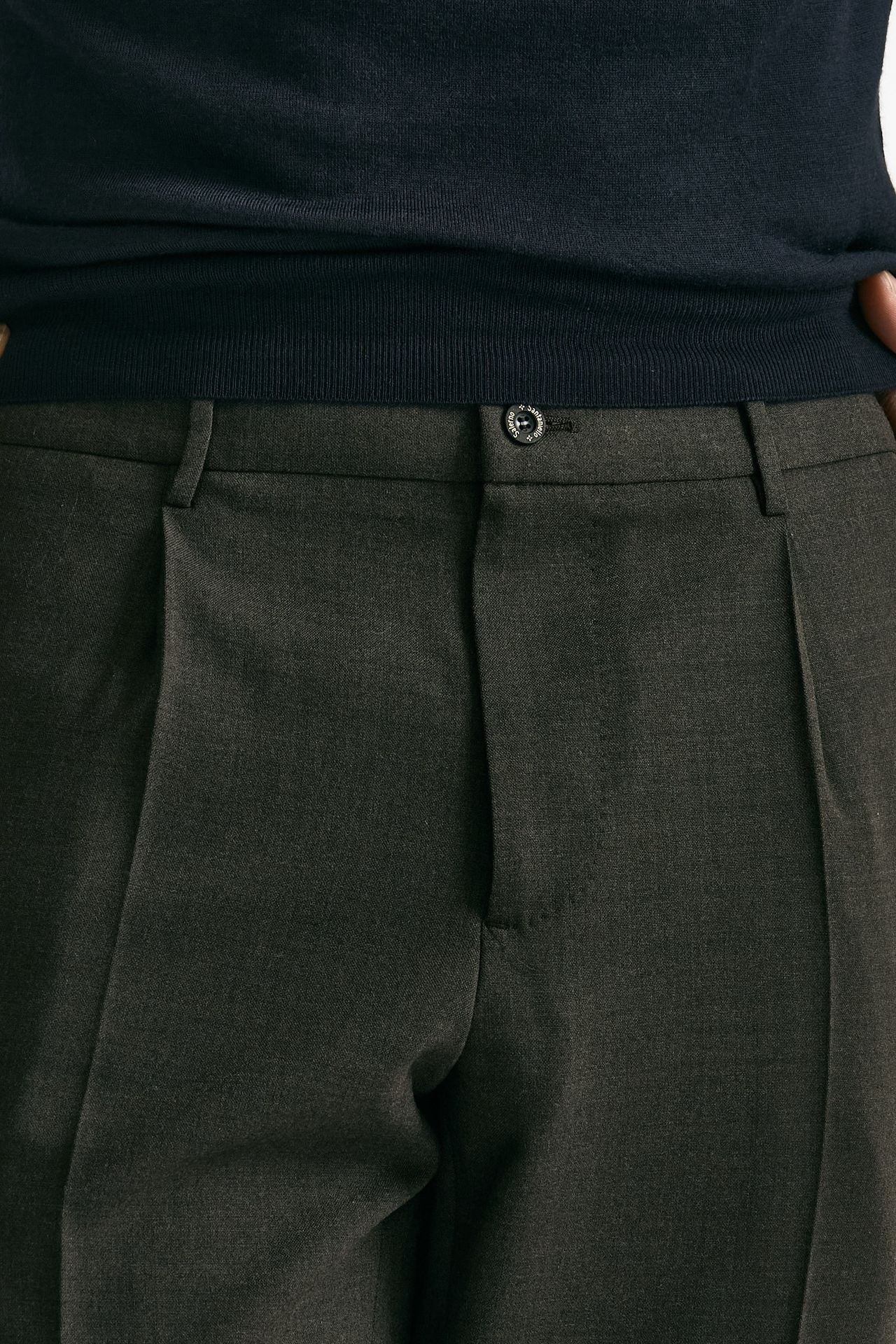 Pantalone in misto lana stretch marrone men Santaniello - 5