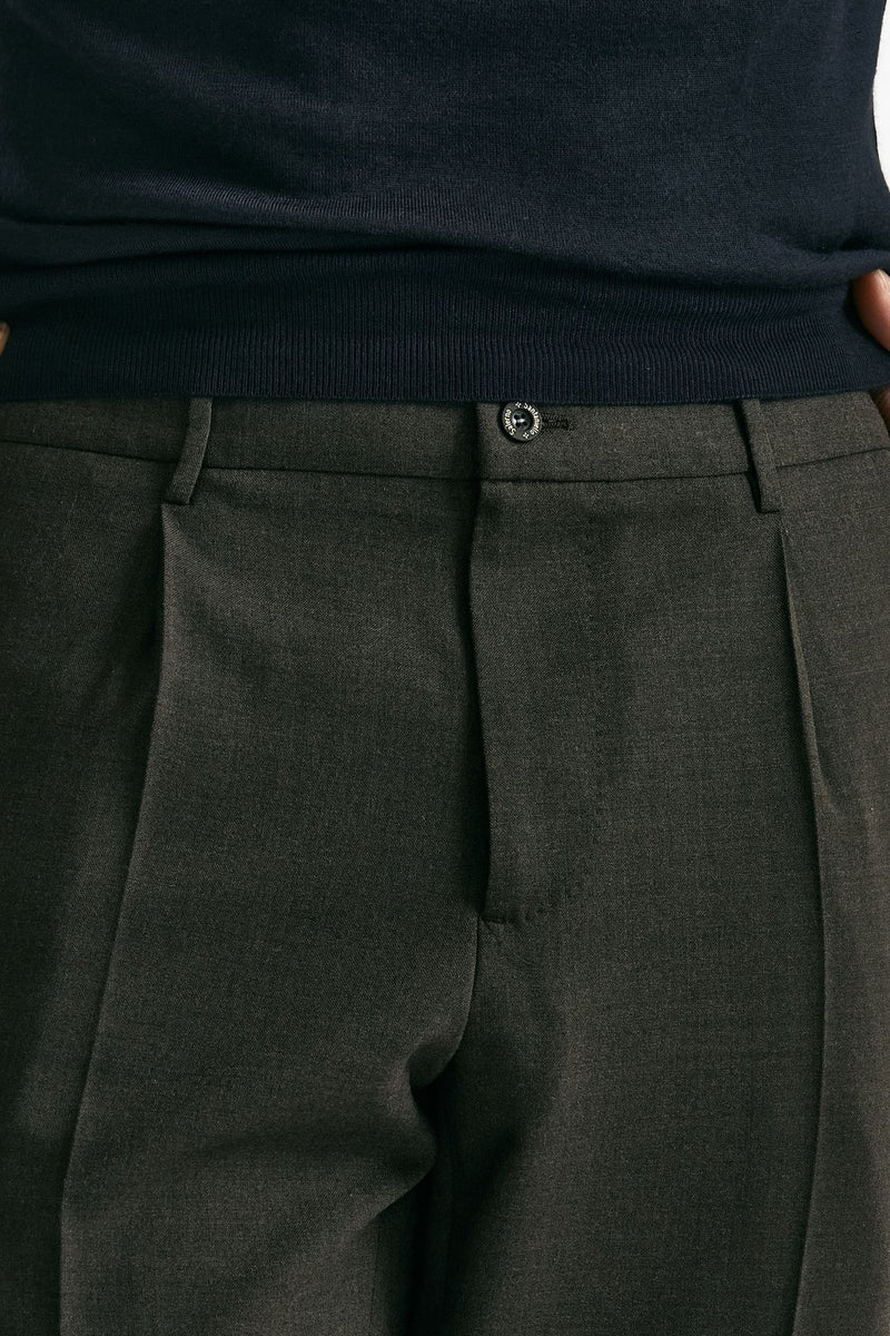 Pantalone in misto lana stretch marrone men Santaniello - 5