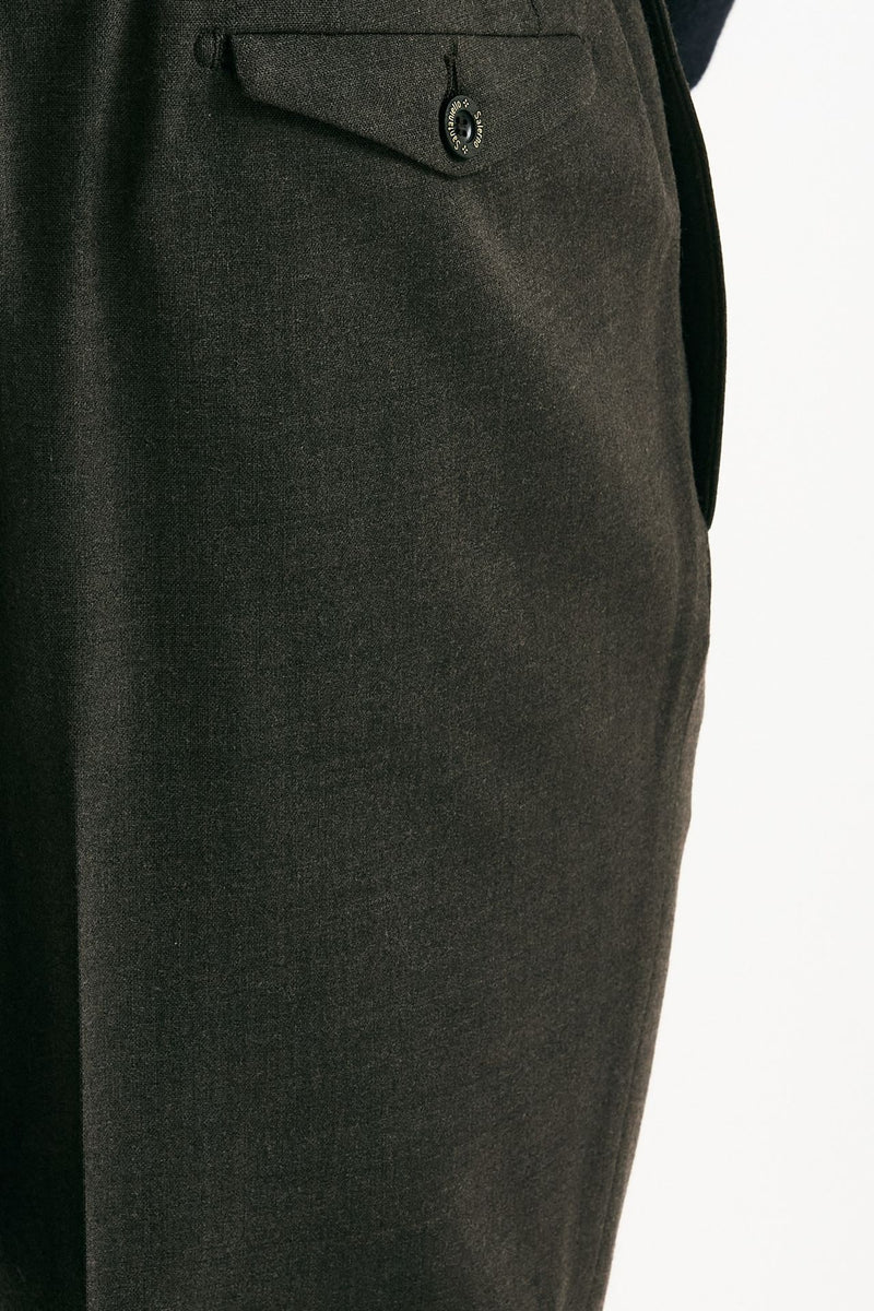 Pantalone in misto lana stretch marrone men Santaniello - 7