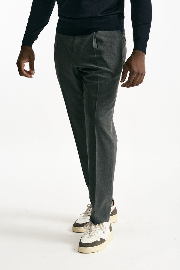Pantalone in misto lana stretch grigio men Santaniello
