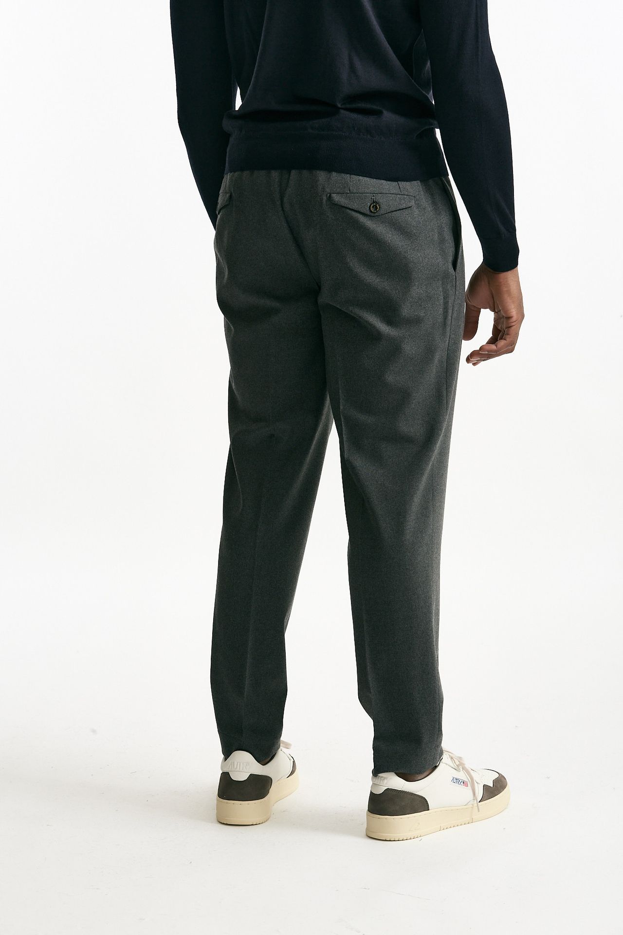 Pantalone in misto lana stretch grigio men Santaniello - 3