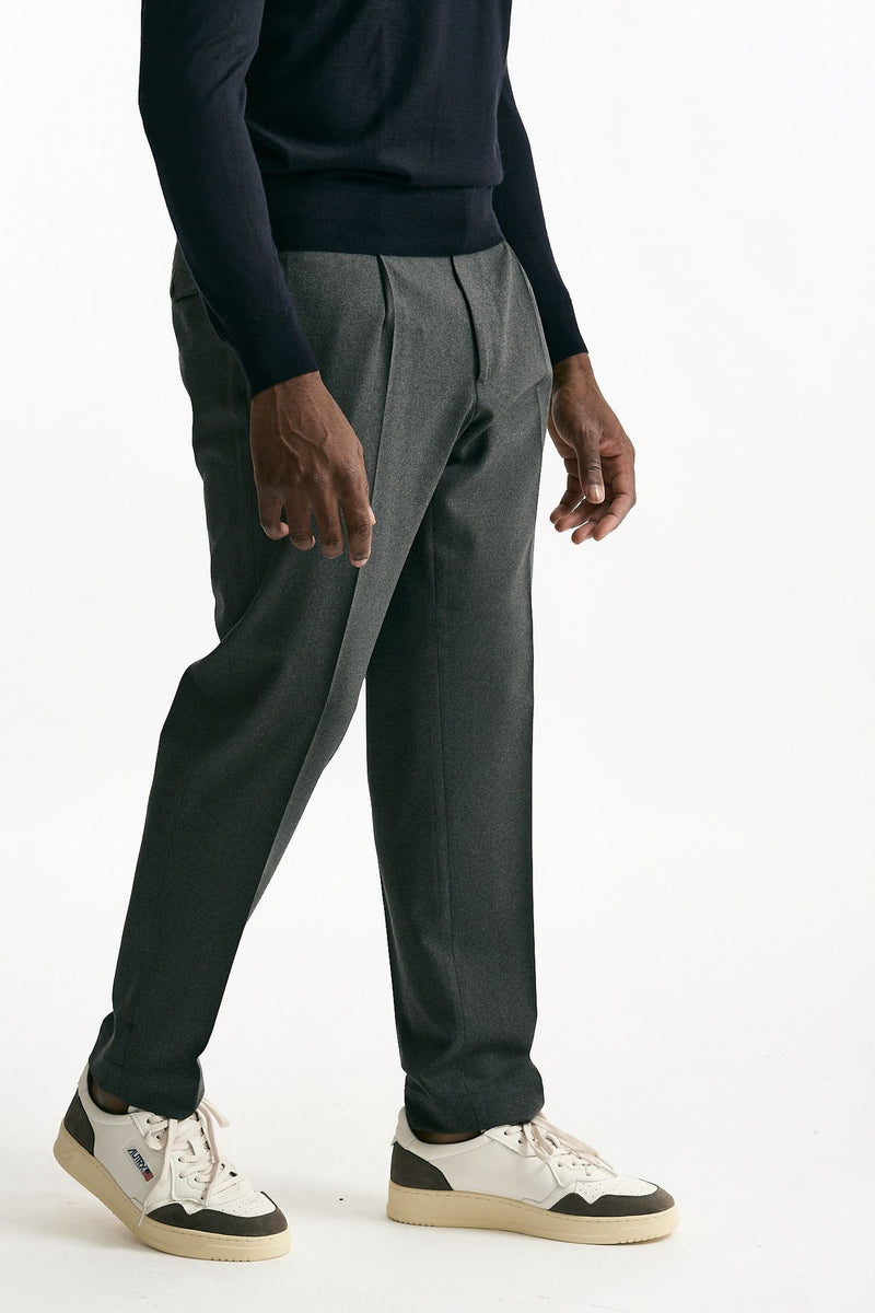 Pantalone in misto lana stretch grigio men Santaniello - 4