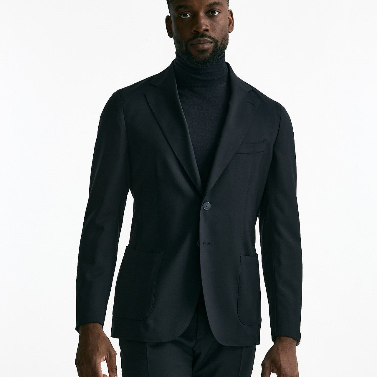 Abito monopetto lana e cashmere blu men Santaniello - 9