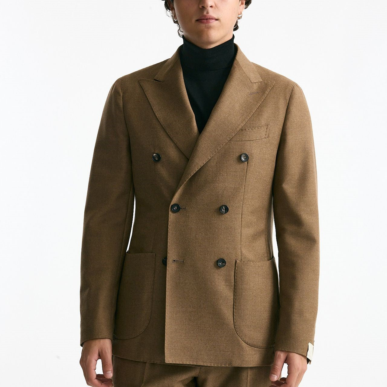 Abito doppiopetto lana e cashmere cammello men Santaniello - 10