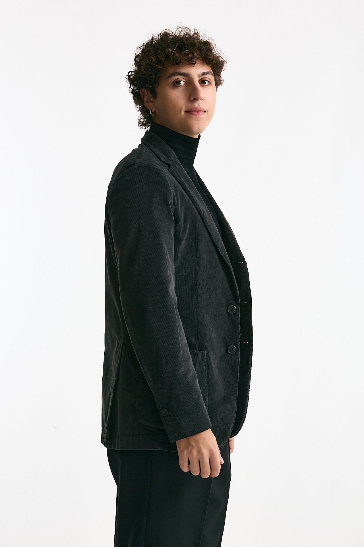 Giacca monopetto velluto grigio men Santaniello - 3