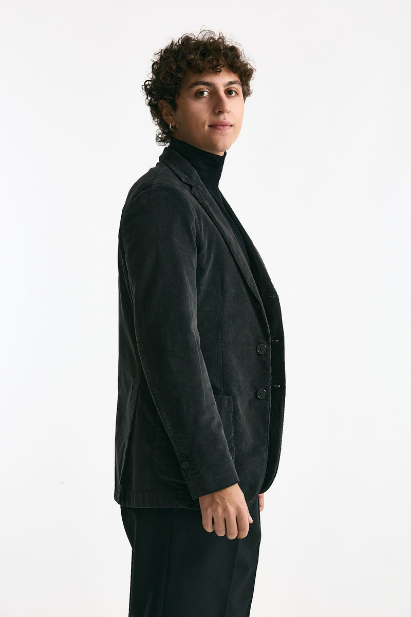 Giacca monopetto velluto grigio men Santaniello - 3