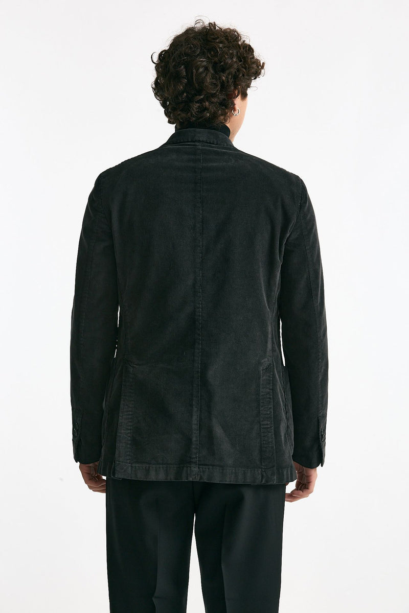 Giacca monopetto velluto grigio men Santaniello - 4