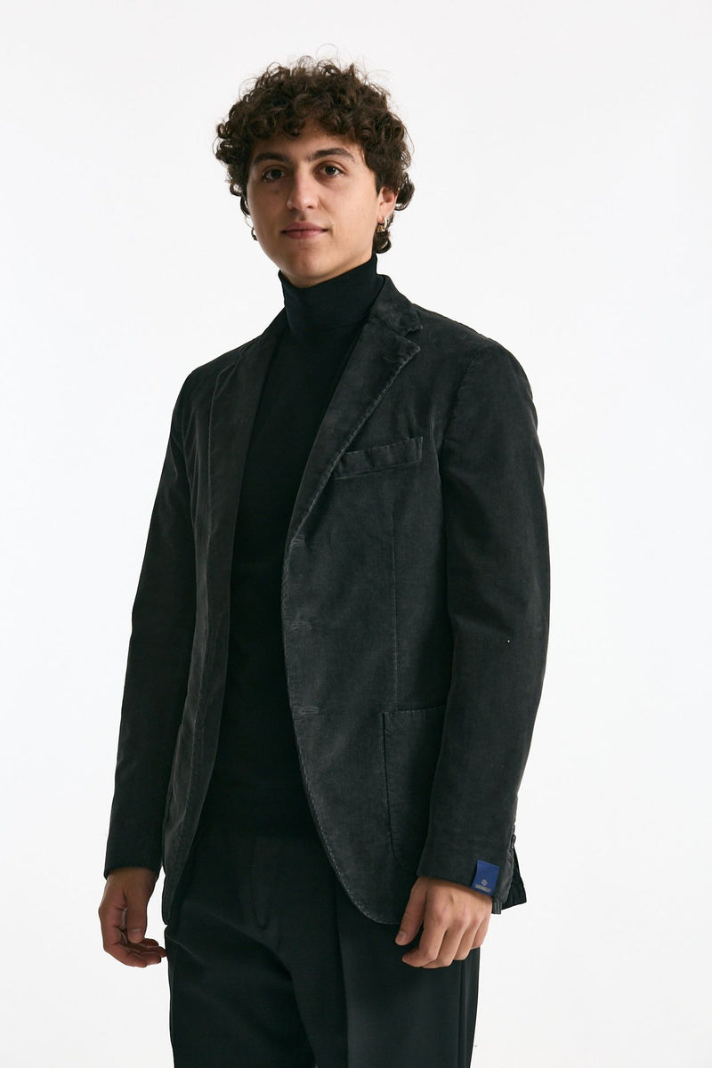 Giacca monopetto velluto grigio men Santaniello - 5