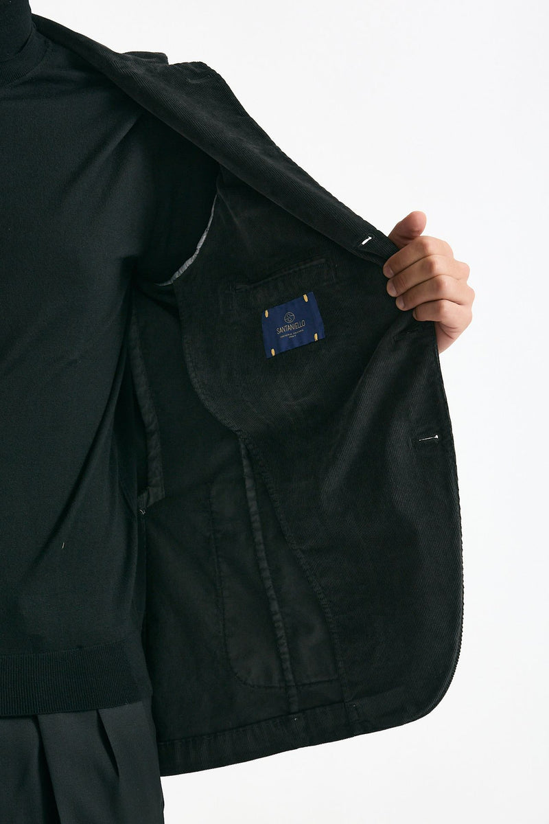 Giacca monopetto velluto grigio men Santaniello - 6