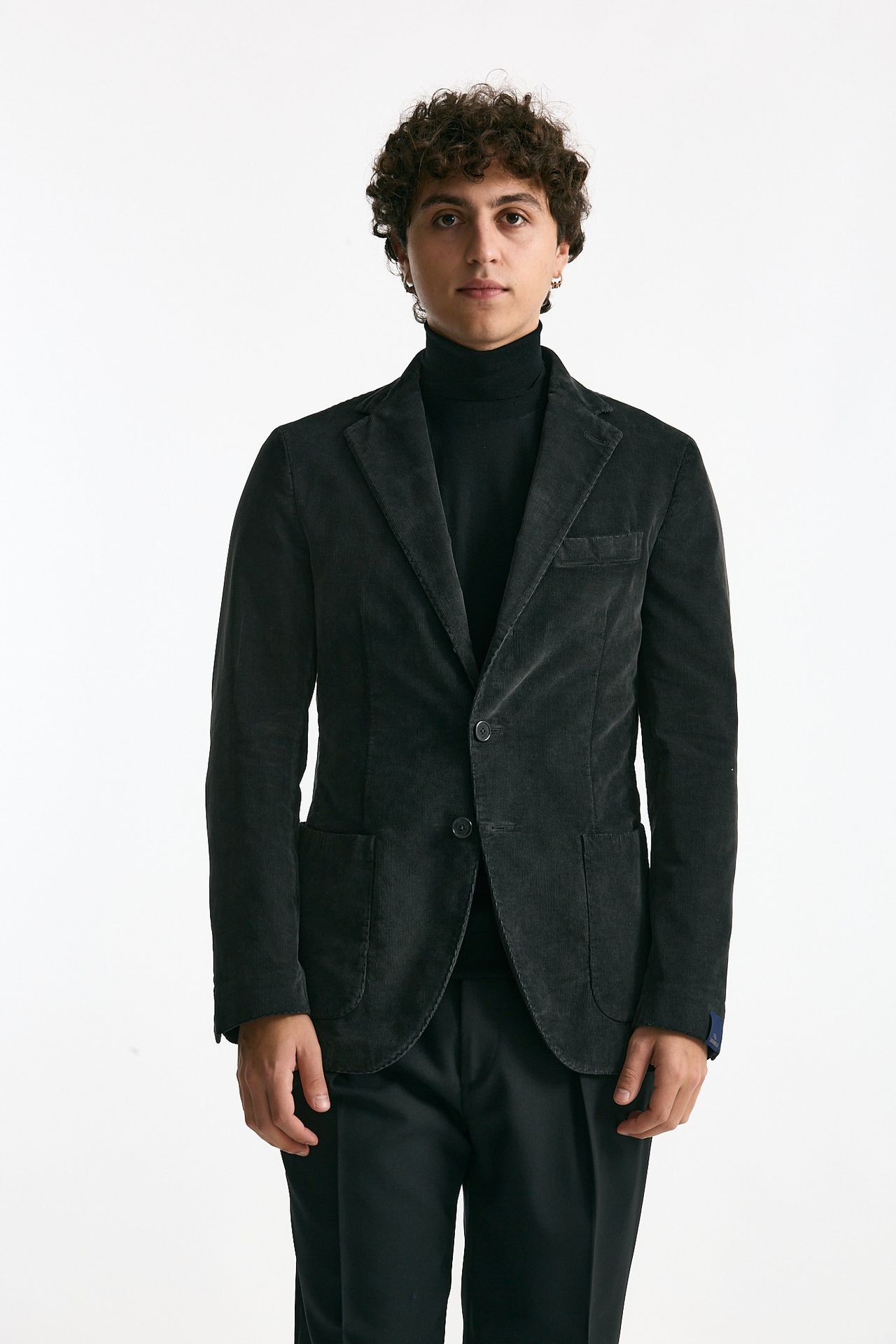 Giacca monopetto velluto grigio men Santaniello - 1