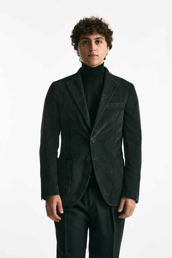 Giacca monopetto velluto grigio men Santaniello