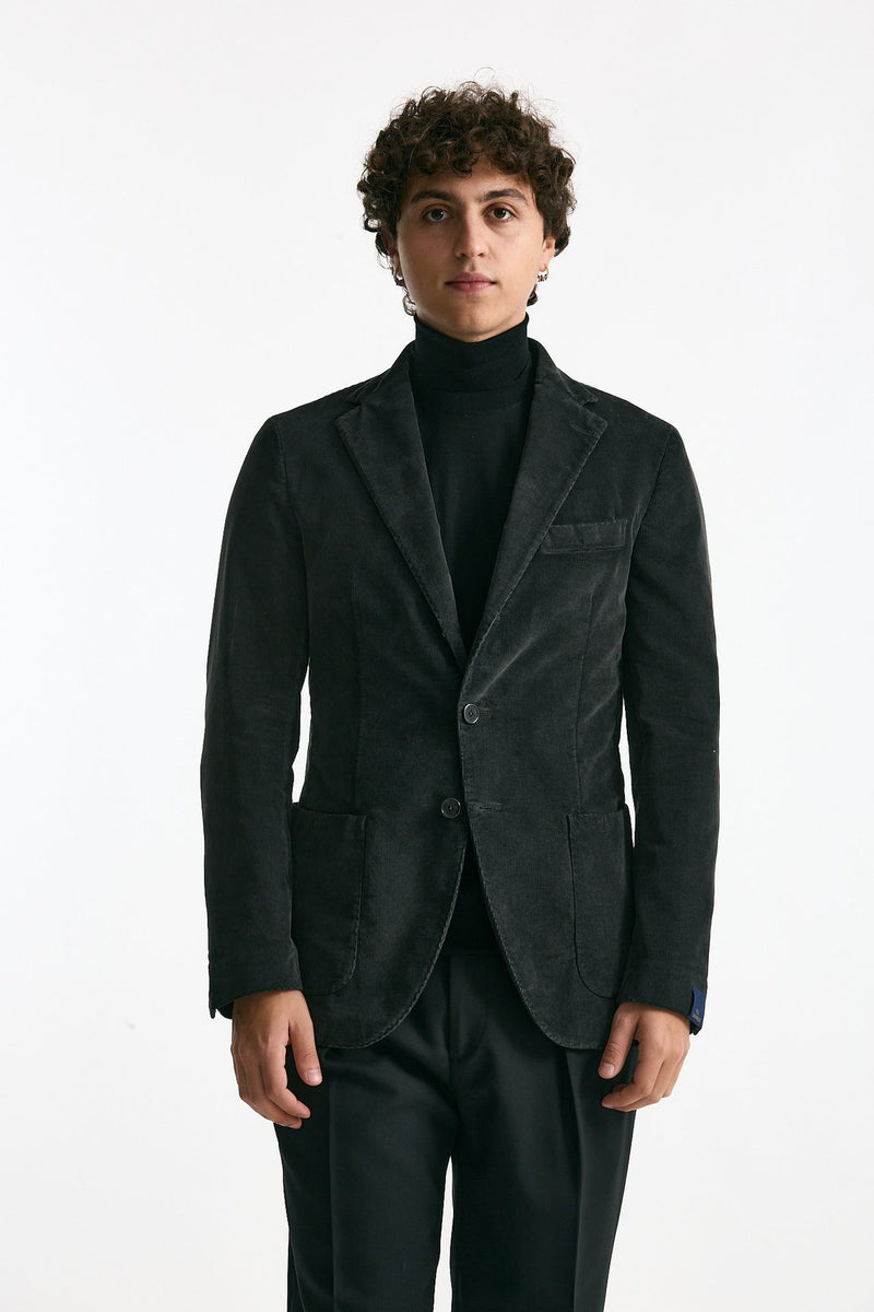 Giacca monopetto velluto grigio men Santaniello - 1