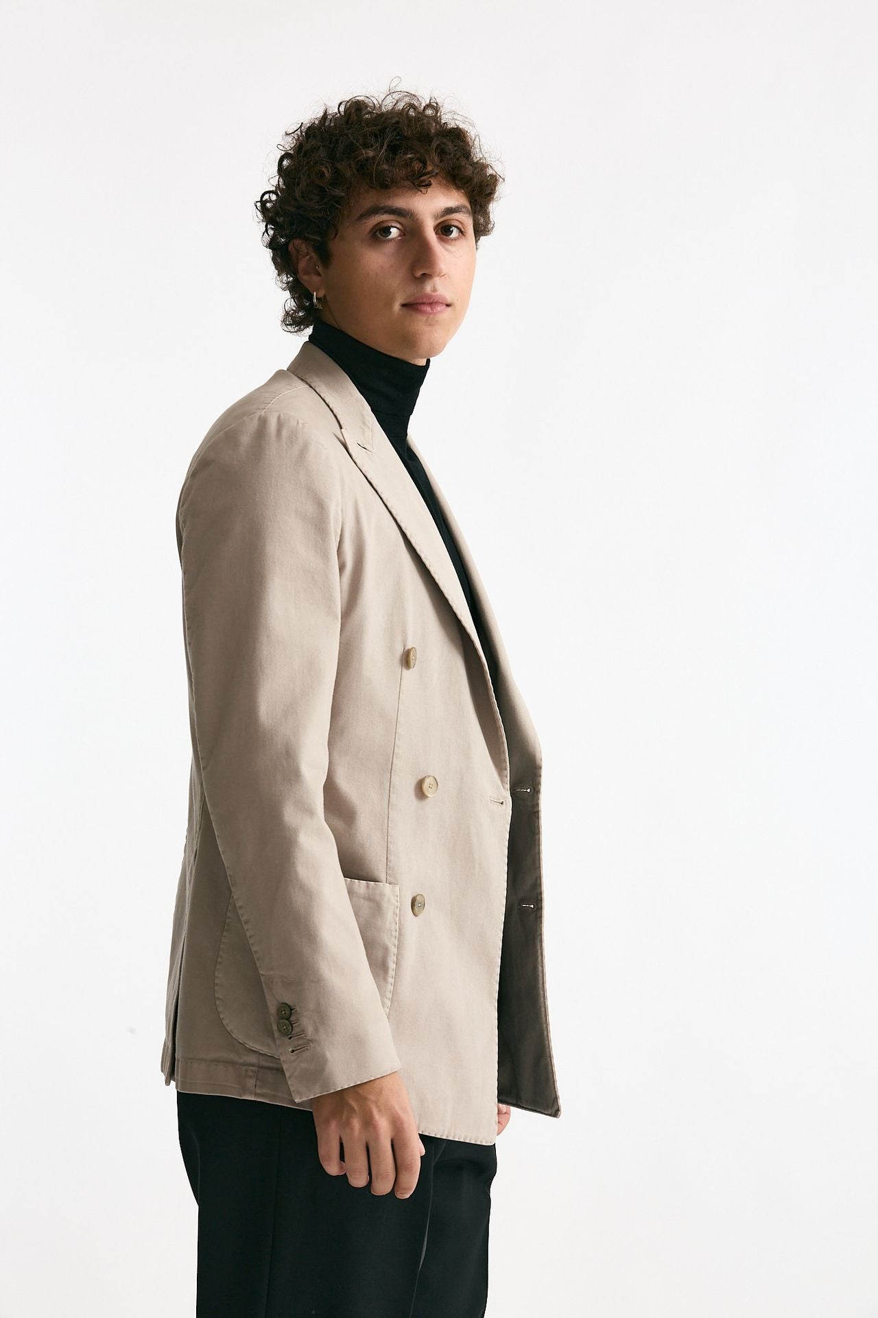 Giacca doppiopetto beige chiaro men Santaniello - 1