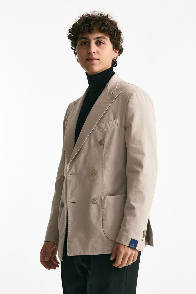 Giacca doppiopetto beige chiaro men Santaniello - 4