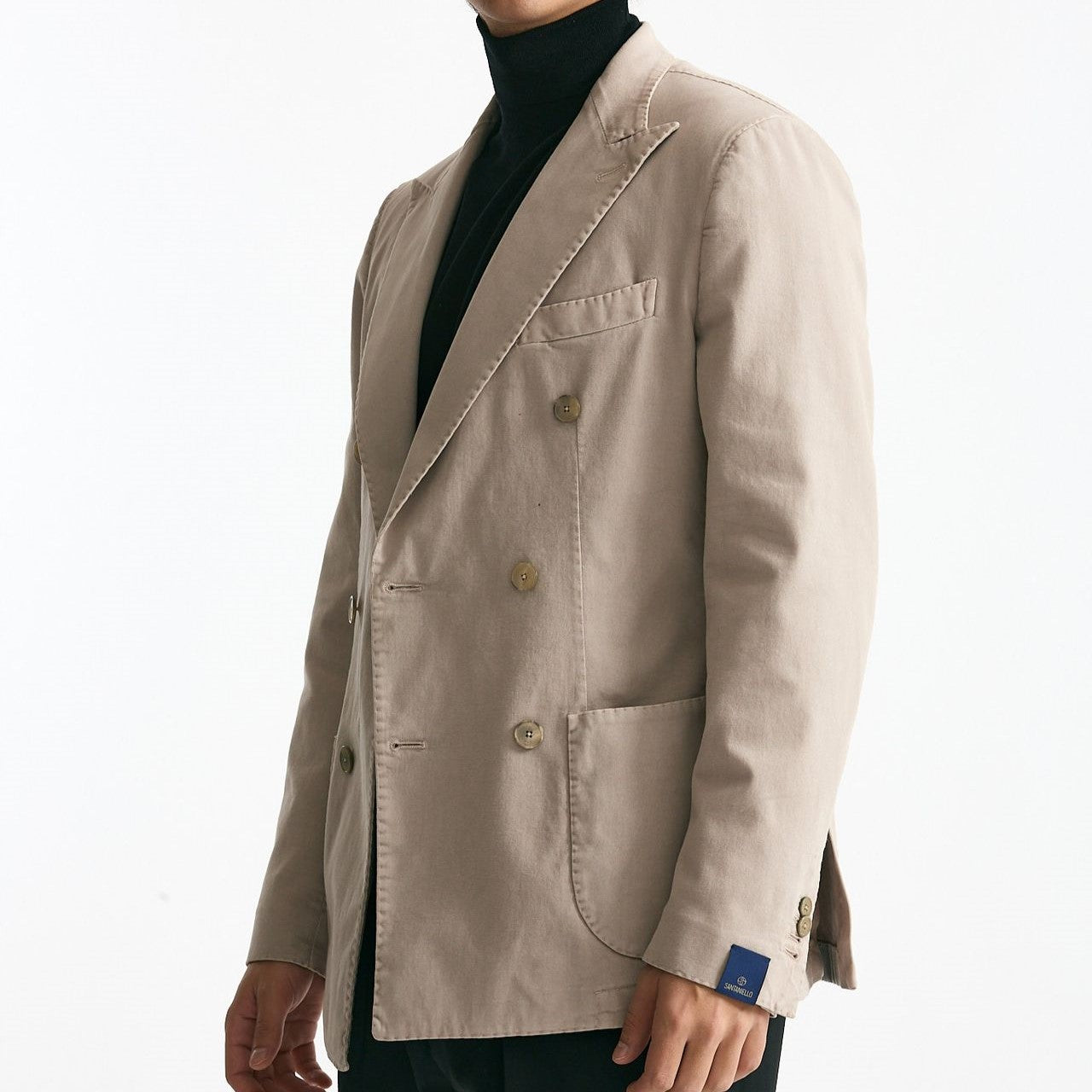Giacca doppiopetto beige chiaro men Santaniello - 8