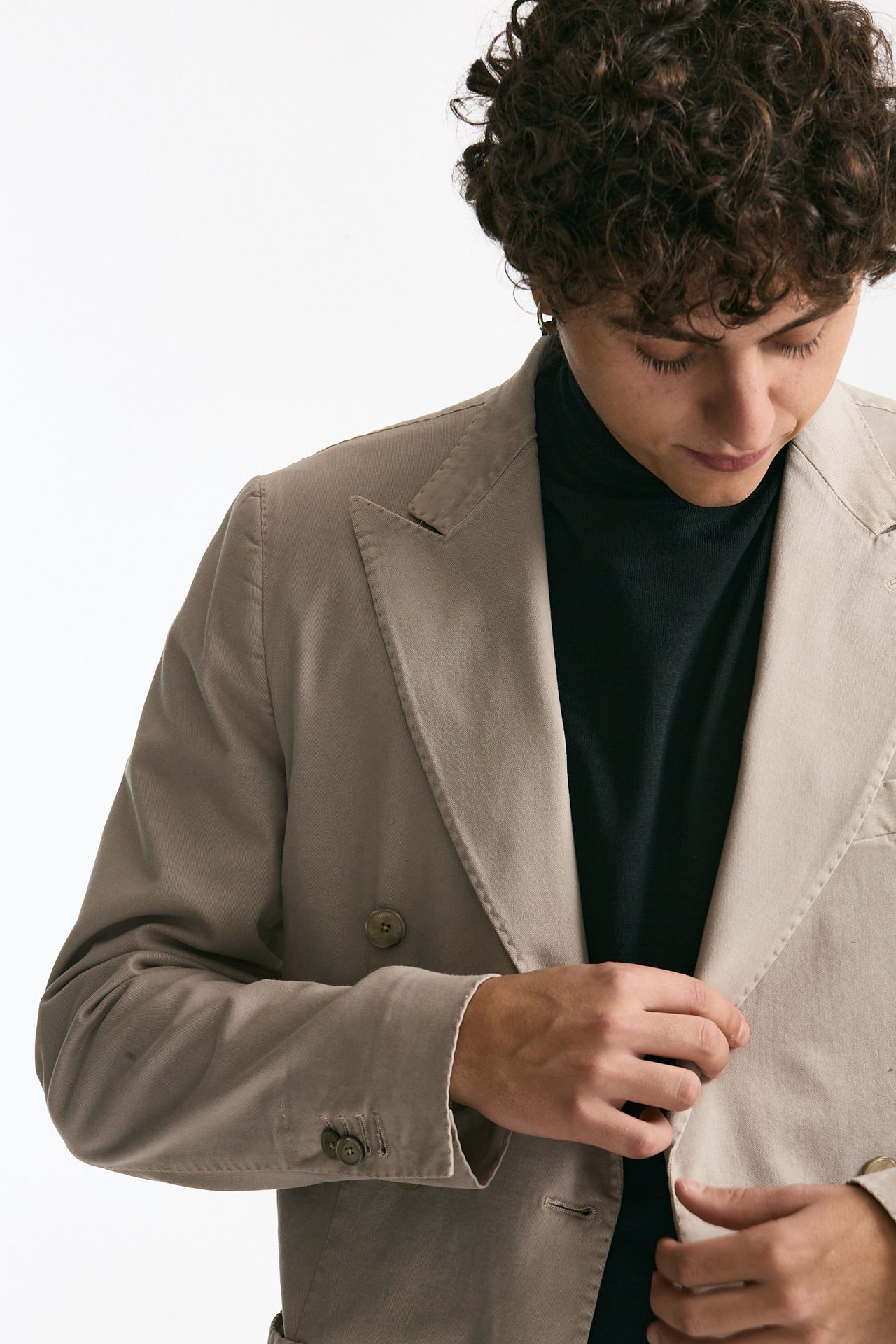 Giacca doppiopetto beige chiaro men Santaniello - 6