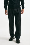 Pantalone in misto lana stretch nero men Santaniello - 2