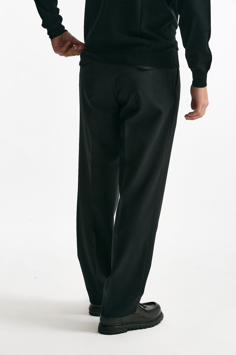 Pantalone in misto lana stretch nero men Santaniello - 4