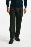 Pantalone in misto lana stretch marrone men Santaniello - 2