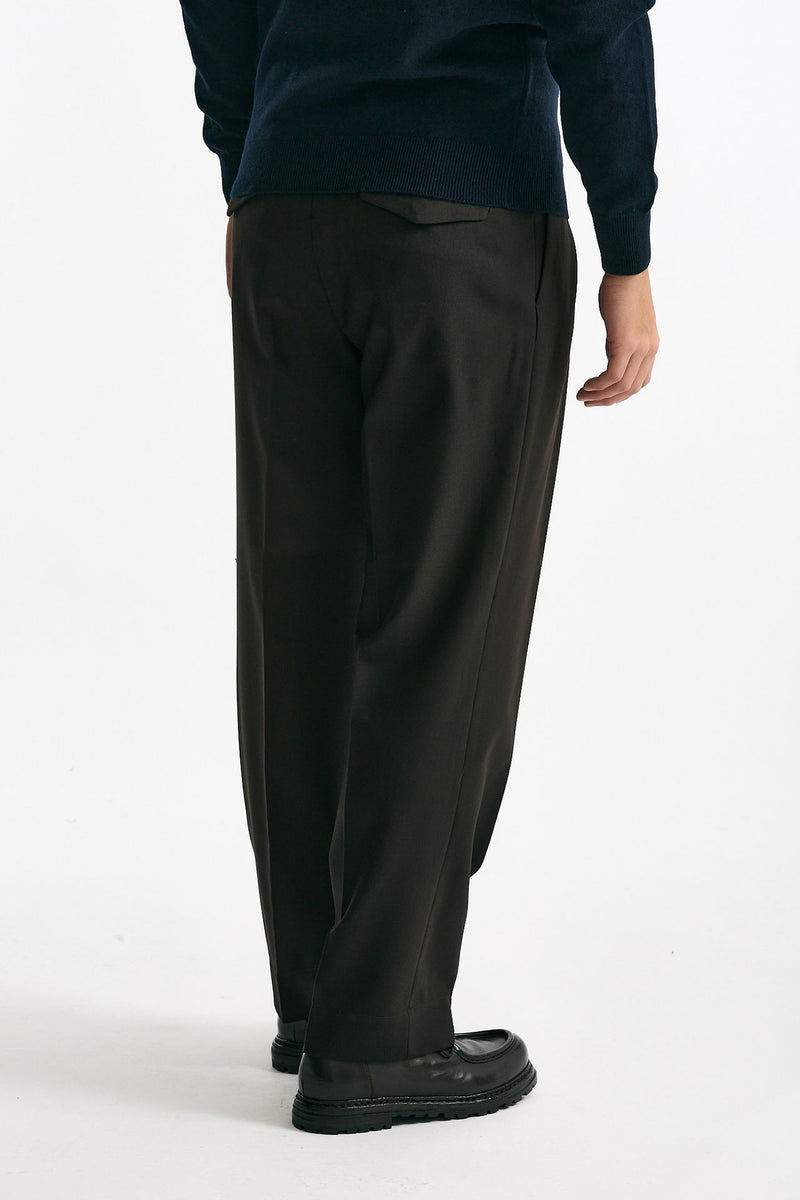 Pantalone in misto lana stretch marrone men Santaniello - 3