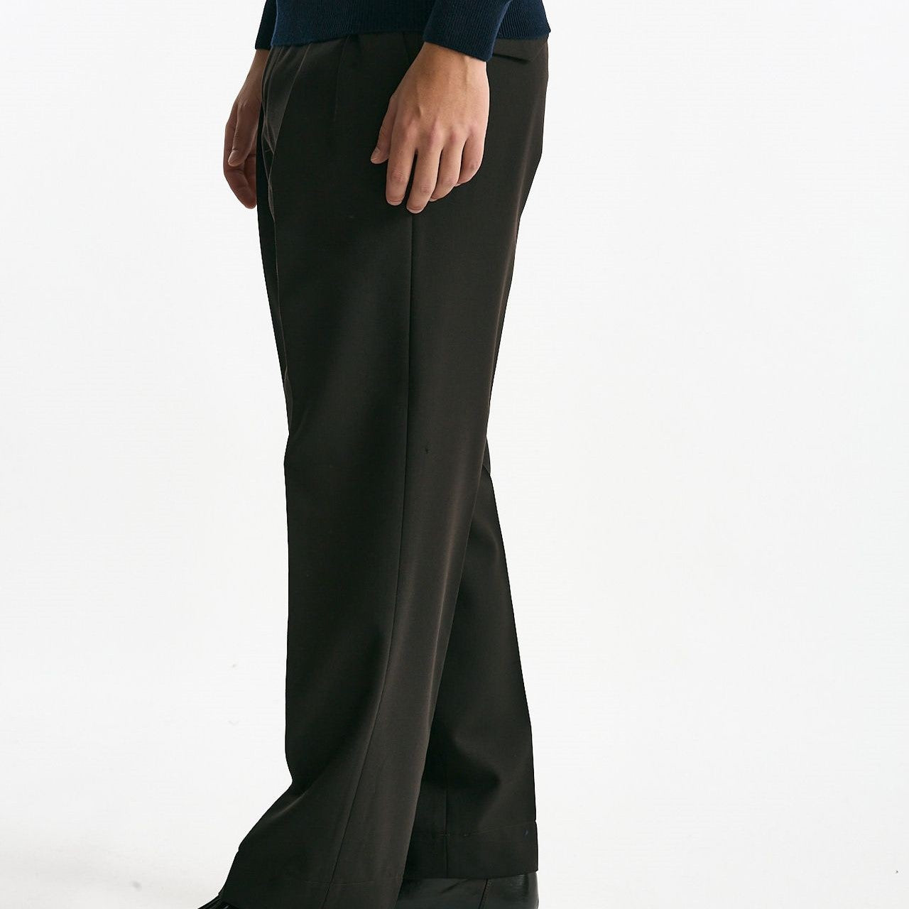 Pantalone in misto lana stretch marrone men Santaniello - 8