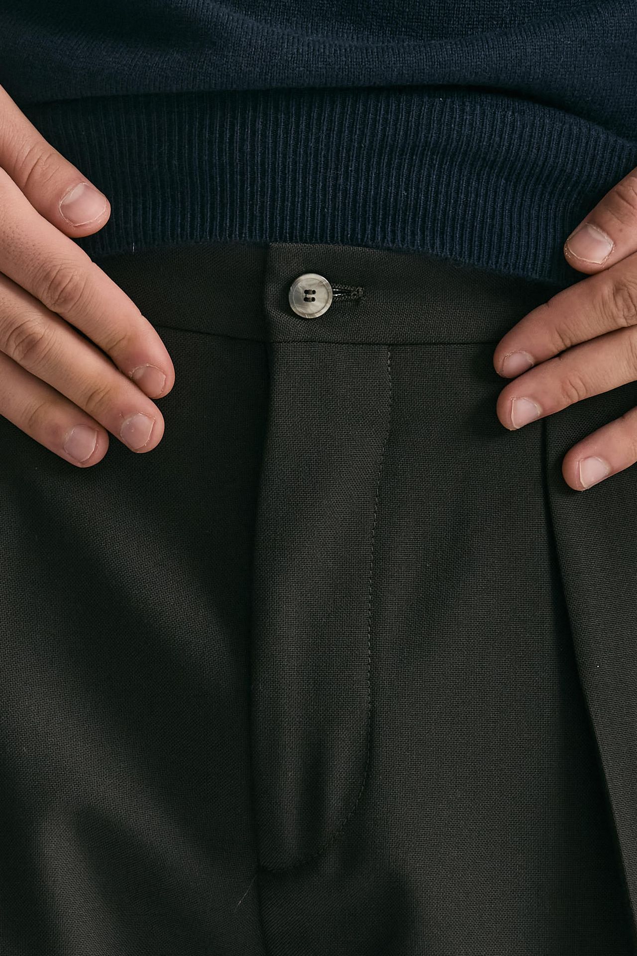 Pantalone in misto lana stretch marrone men Santaniello - 6