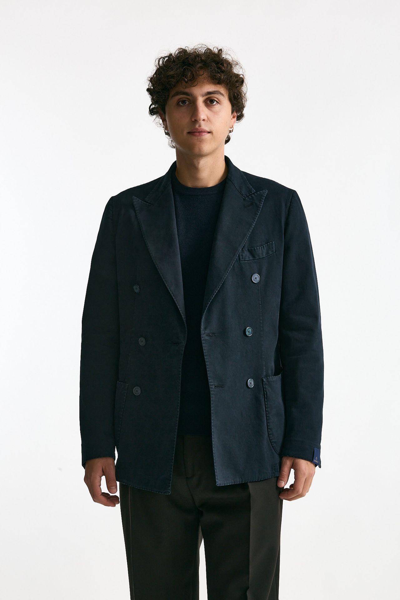 Giacca doppiopetto blu men Santaniello - 2