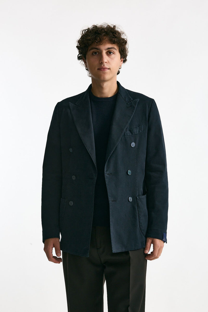 Giacca doppiopetto blu men Santaniello - 2