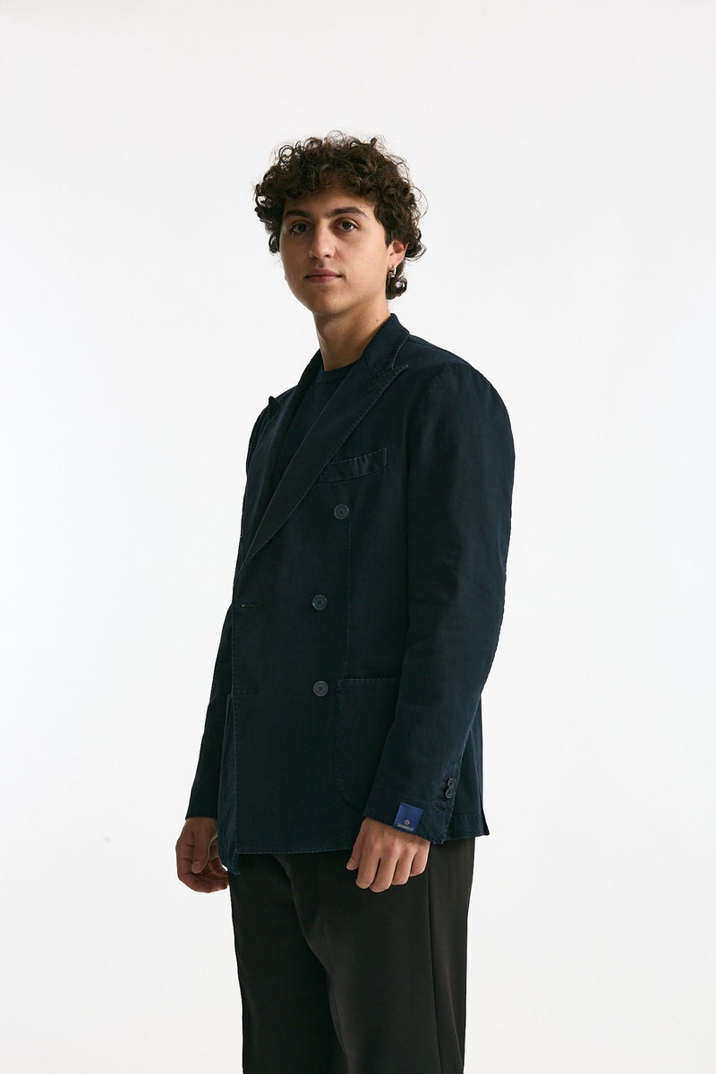 Giacca doppiopetto blu men Santaniello - 5