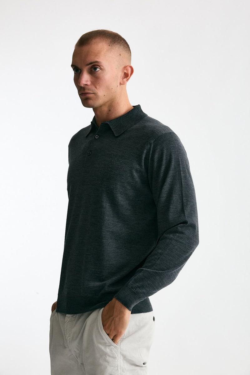 Polo KNOLL in lana grigio men John smedley - 2