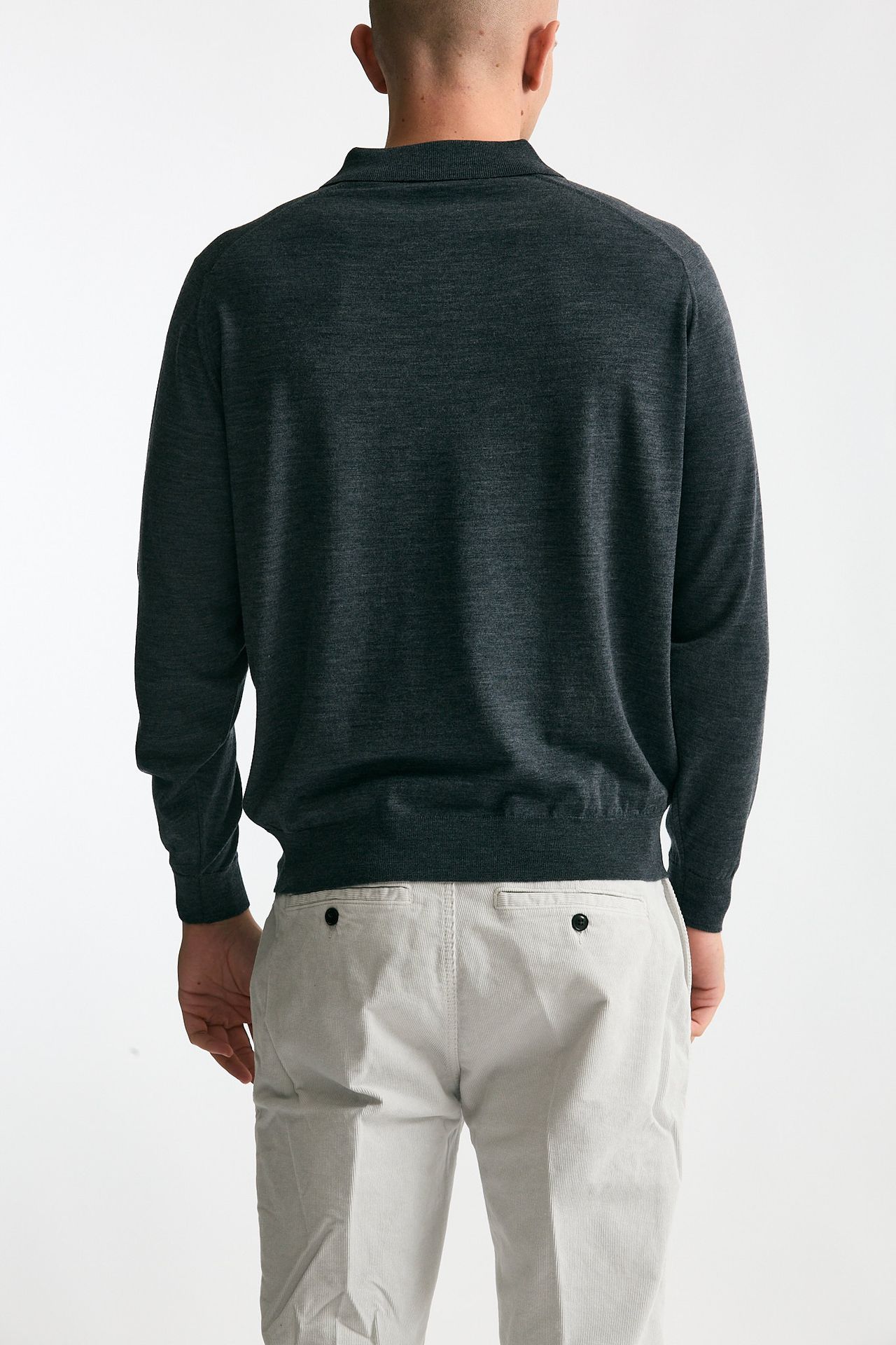 Polo KNOLL in lana grigio men John smedley - 3