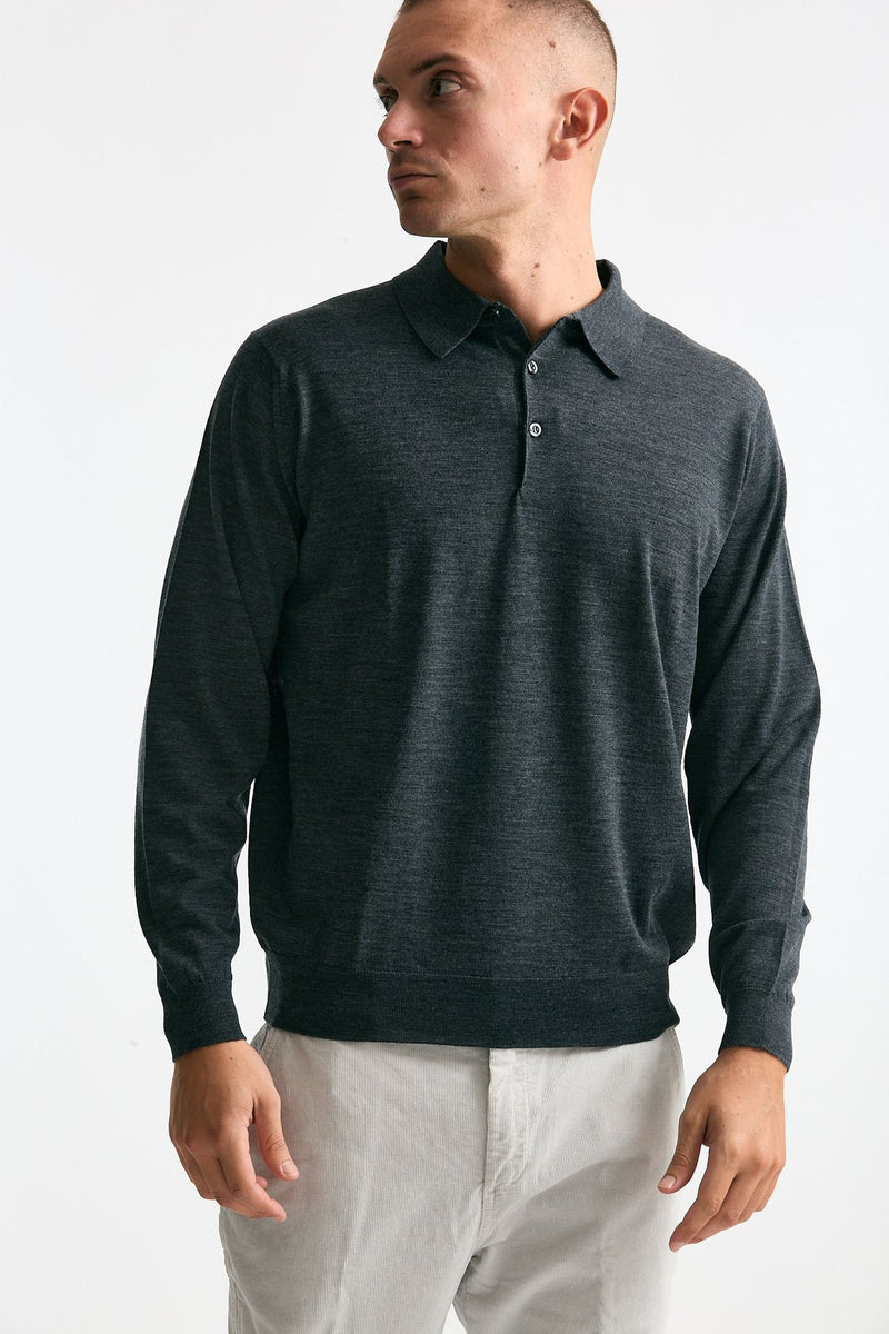 Polo KNOLL in lana grigio men John smedley - 4