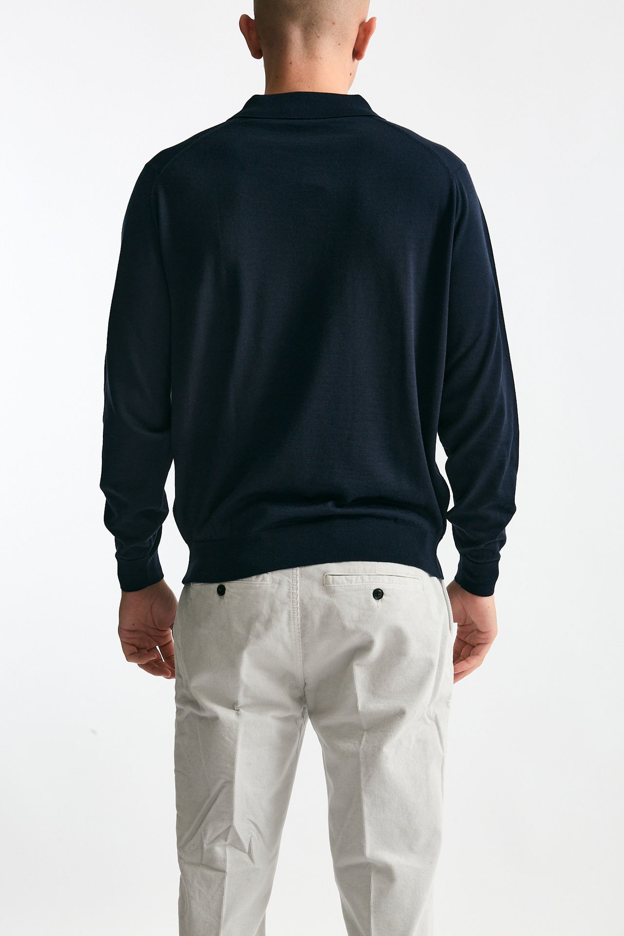 Polo KNOLL in lana blu men John smedley - 3