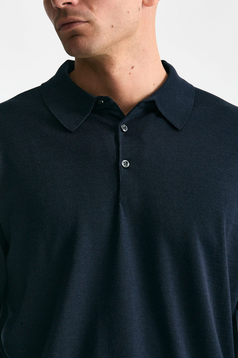 Polo KNOLL in lana blu men John smedley - 5