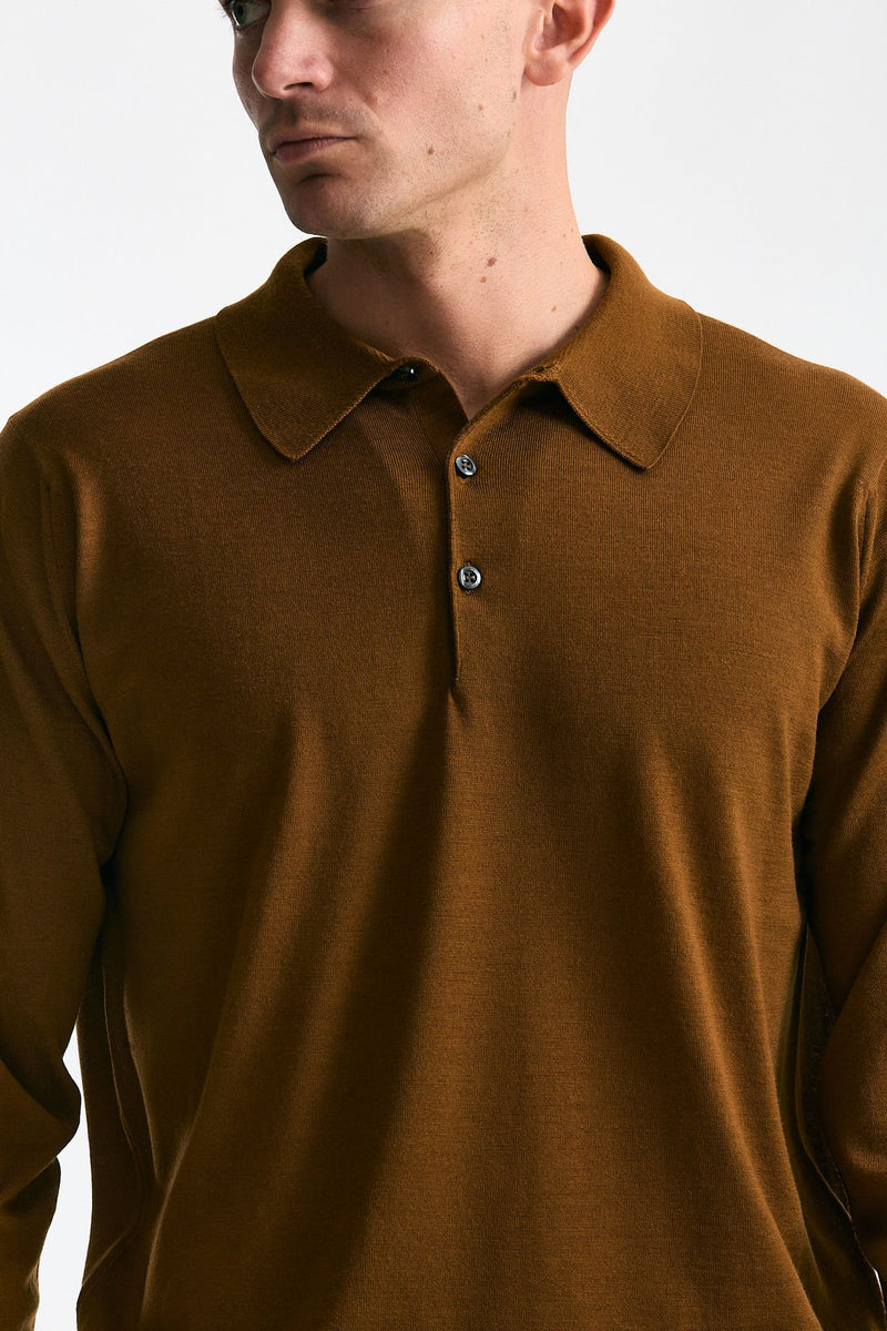 Polo KNOLL in lana ocra men John smedley - 5