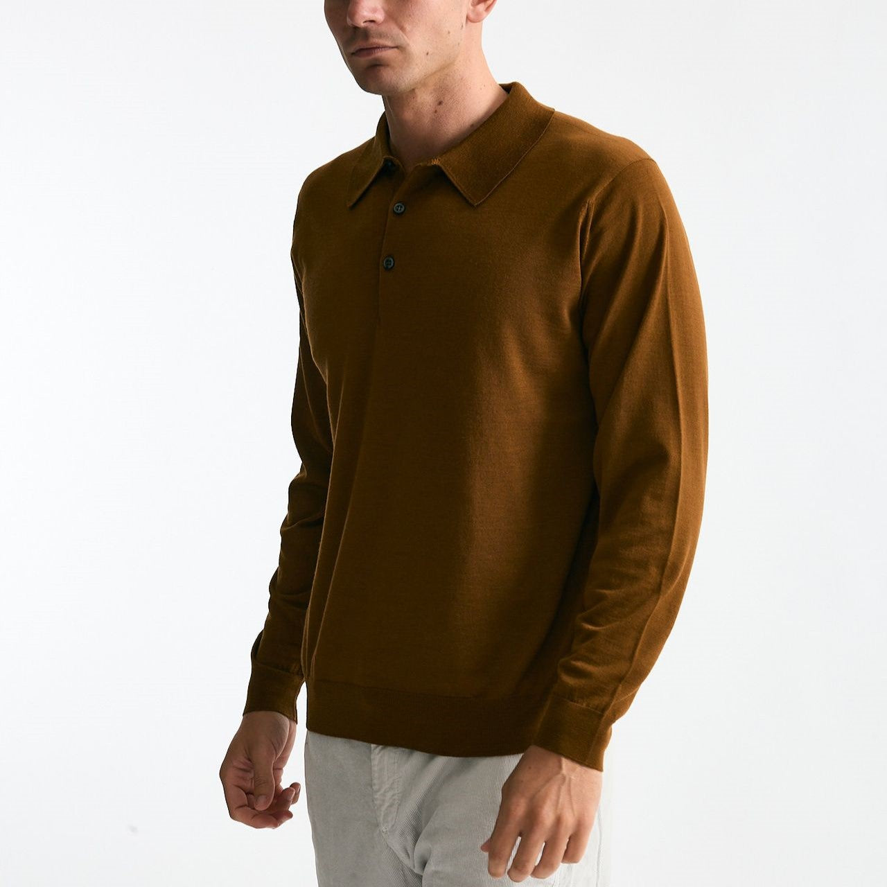 Polo KNOLL in lana ocra men John smedley - 6