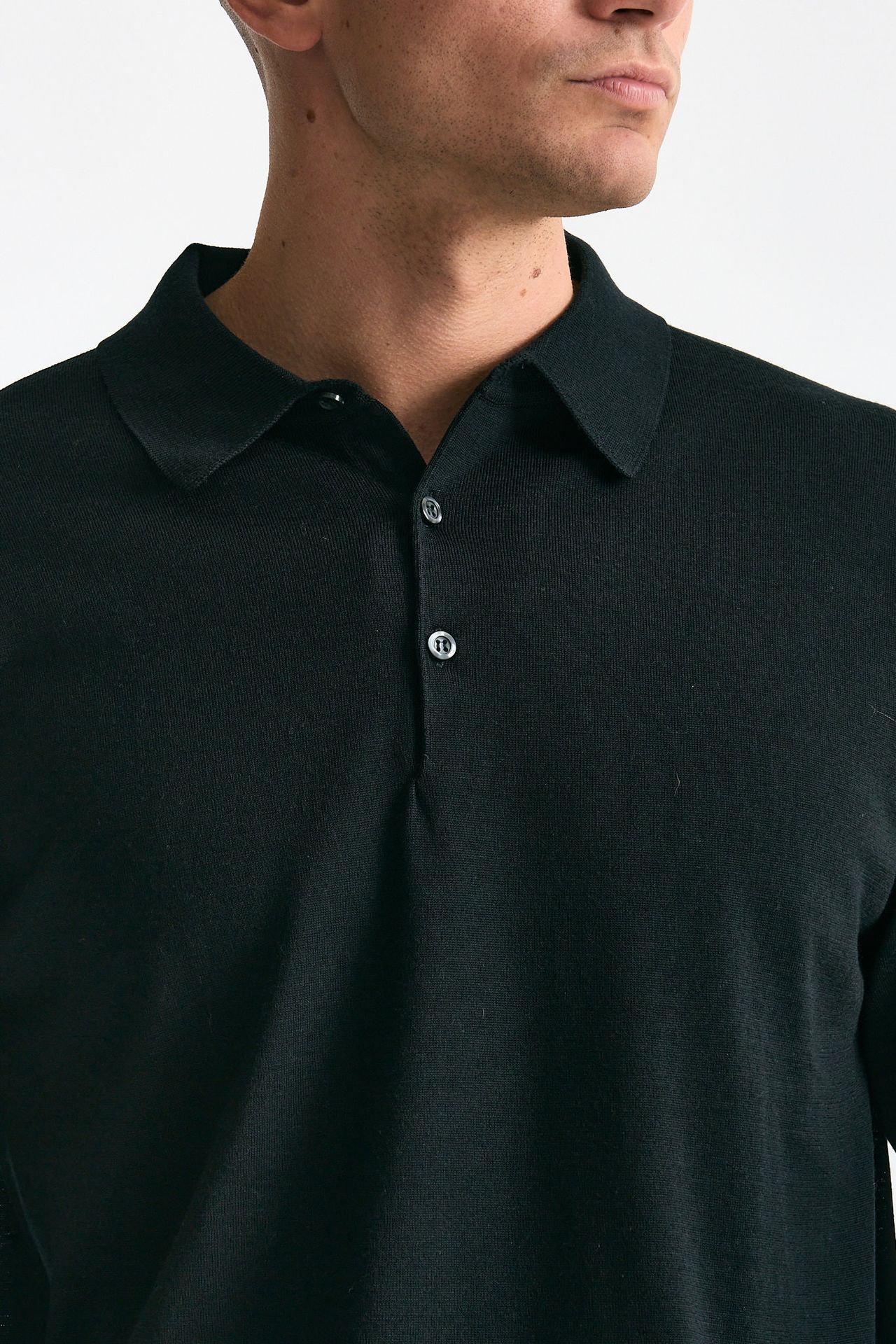 Polo KNOLL in lana nero men John smedley - 5