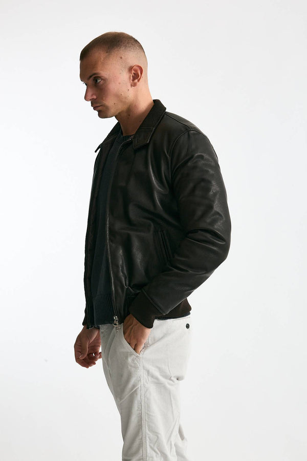 Giubbino NUVOLA in pelle martellata marrone men Stewart