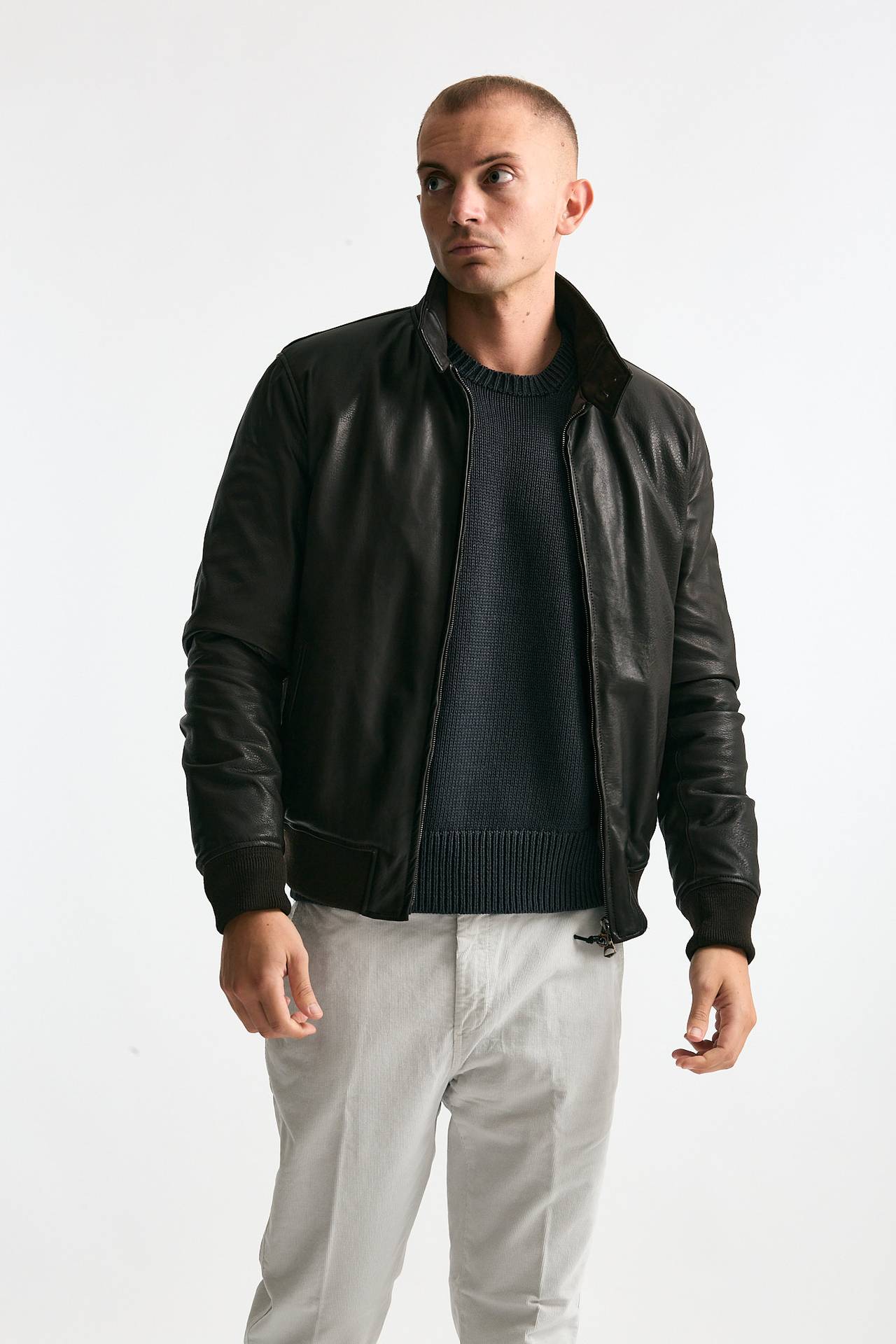 Giubbino NUVOLA in pelle martellata marrone men Stewart - 4