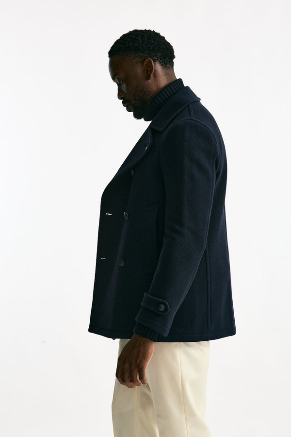 Peacoat in misto lana blu men Tagliatore