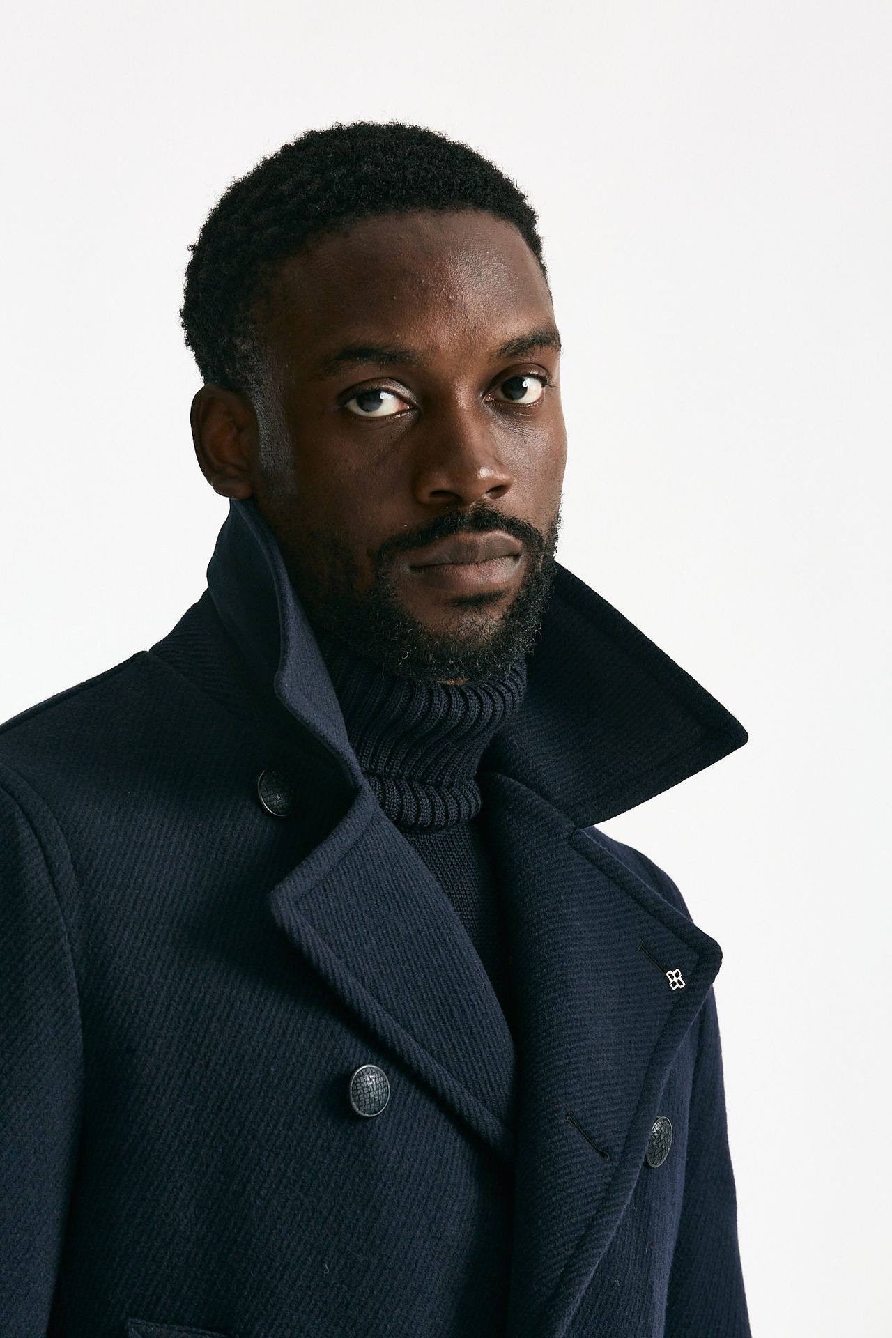 Peacoat in misto lana blu men Tagliatore - 9