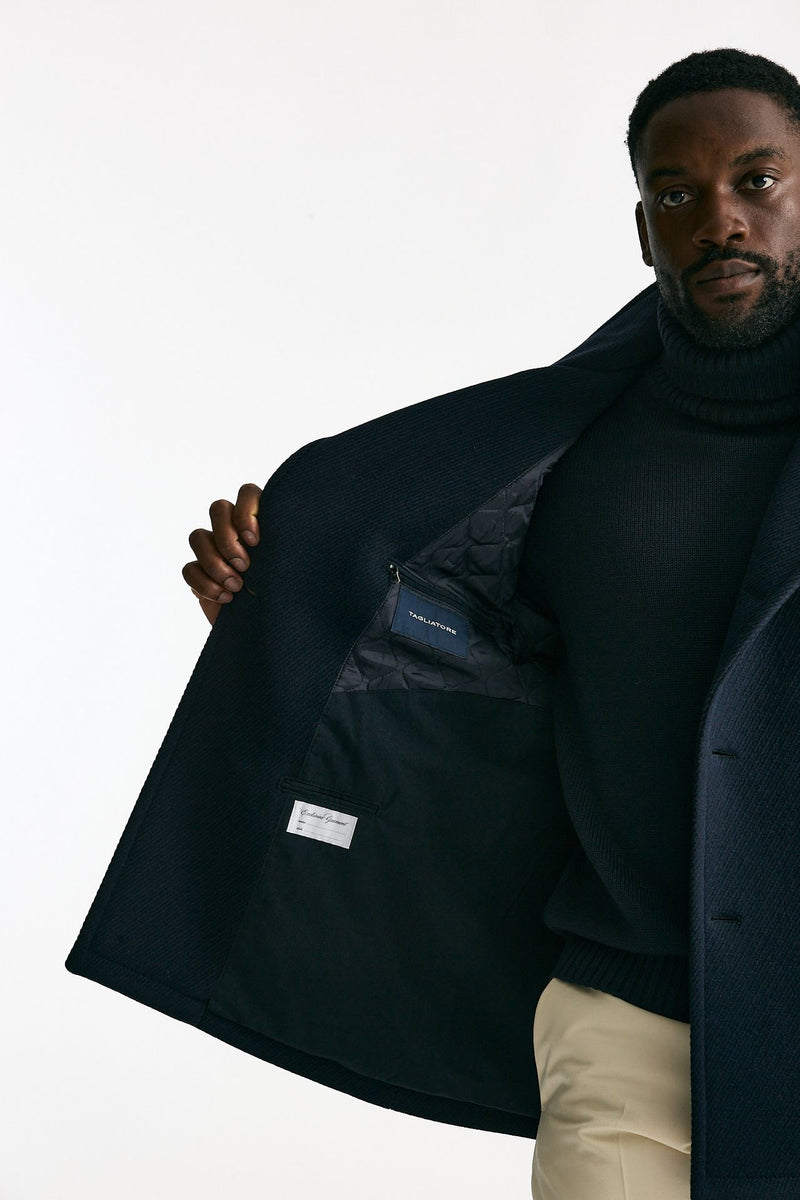 Peacoat in misto lana blu men Tagliatore - 10
