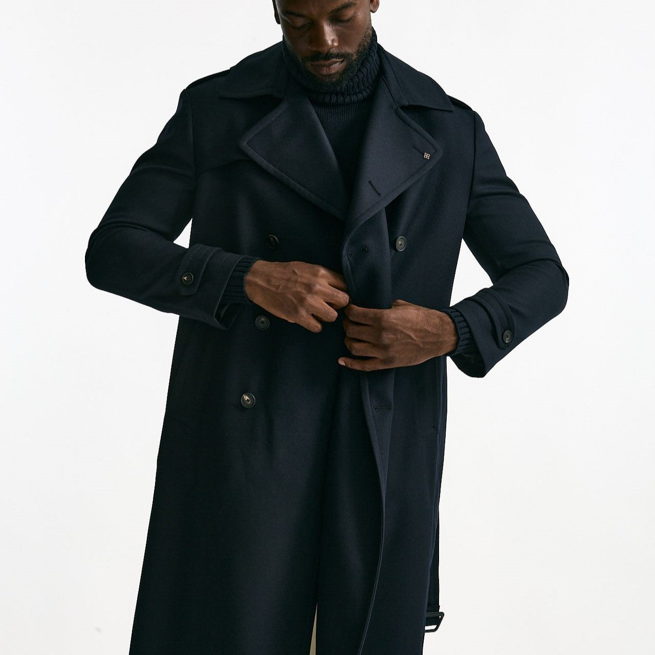 Trench doppiopetto in lana blu men Tagliatore - 10