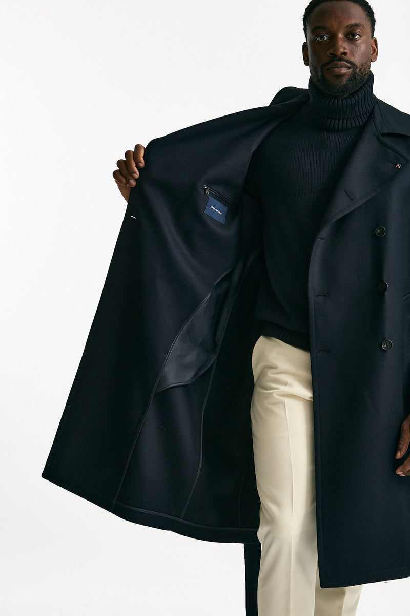 Trench doppiopetto in lana blu men Tagliatore - 9